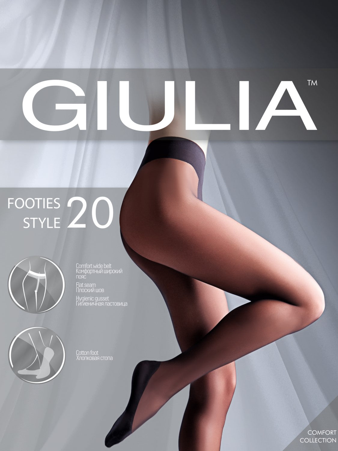 modtage myg sangtekster Giulia Footies 20 denier-strømpebukser med mesh strømper - Hosetess
