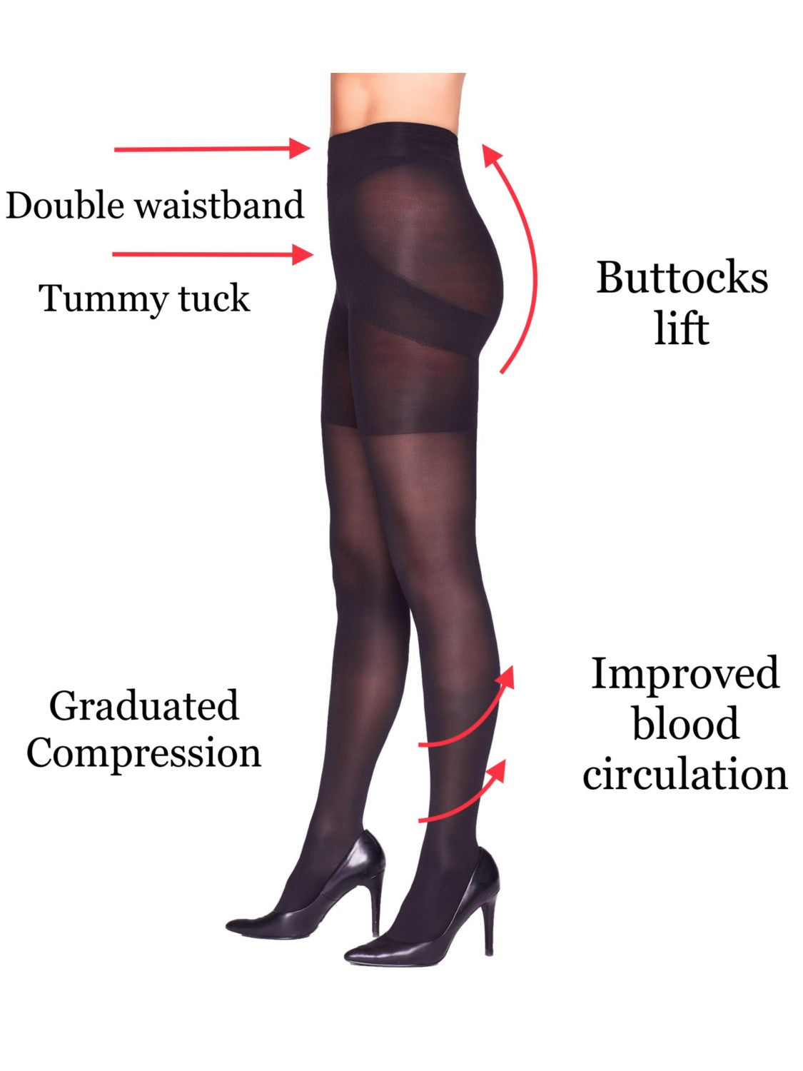 Hosetess 50 den shaping tights with compression 15-20 mmHg